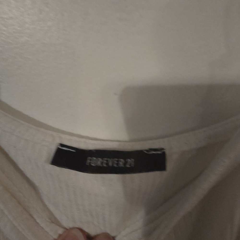 Forever 21 Cream Ribbed Top - Picture 2 of 3